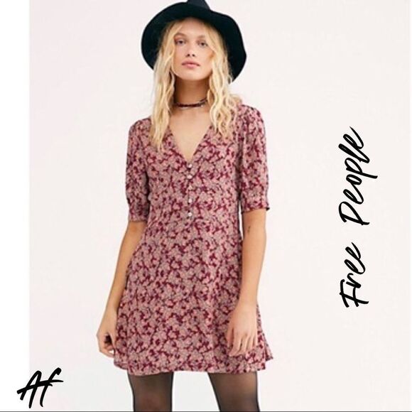 FREE PEOPLE PROVENCE MINI DRESS FLORAL NWT - Picture 3 of 9
